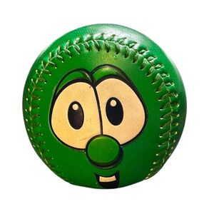 VTG Veggie Tales Larry the Cucumber Dollywood Souvenir Baseball Green Big Idea